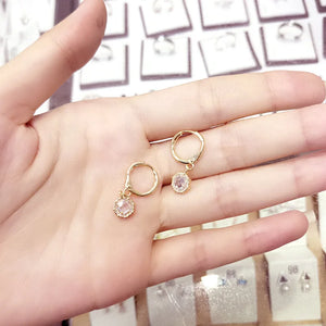 925 Silver Hoop Earrings for Women Jewelry Flower Cubic Zircon