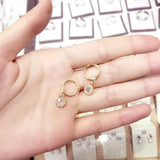 925 Silver Hoop Earrings for Women Jewelry Flower Cubic Zircon