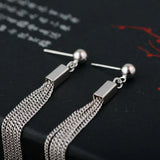 925 Silver Long Tassel Earrings for Women Jewelry