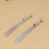 925 Silver Long Tassel Earrings for Women Jewelry
