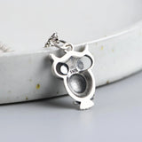 925 Silver Owl Pendant for Jewelry Making Women Animal