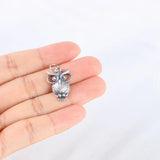 925 Silver Owl Pendant for Jewelry Making Women Animal