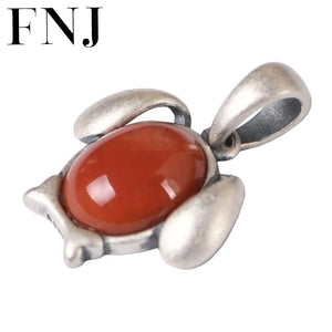 925 Silver Pendant Matte Butterfly Red Agate