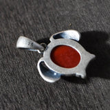 925 Silver Pendant Matte Butterfly Red Agate