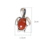 925 Silver Pendant Matte Butterfly Red Agate