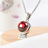 925 Silver Pendant Red Zircon Ball for Jewelry Making