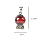 925 Silver Pendant Red Zircon Ball for Jewelry Making