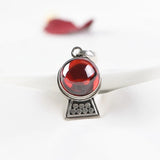 925 Silver Pendant Red Zircon Ball for Jewelry Making