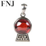 925 Silver Pendant Red Zircon Ball for Jewelry Making