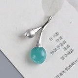 925 Silver Pendant Tulip Amazonite Natural Red Agate