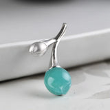 925 Silver Pendant Tulip Amazonite Natural Red Agate