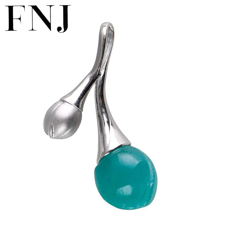 925 Silver Pendant Tulip Amazonite Natural Red Agate