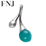 925 Silver Pendant Tulip Amazonite Natural Red Agate