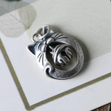 Vintage Animal Cat 925 Silver Pendant for Jewelry Making