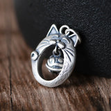 Vintage Animal Cat 925 Silver Pendant for Jewelry Making