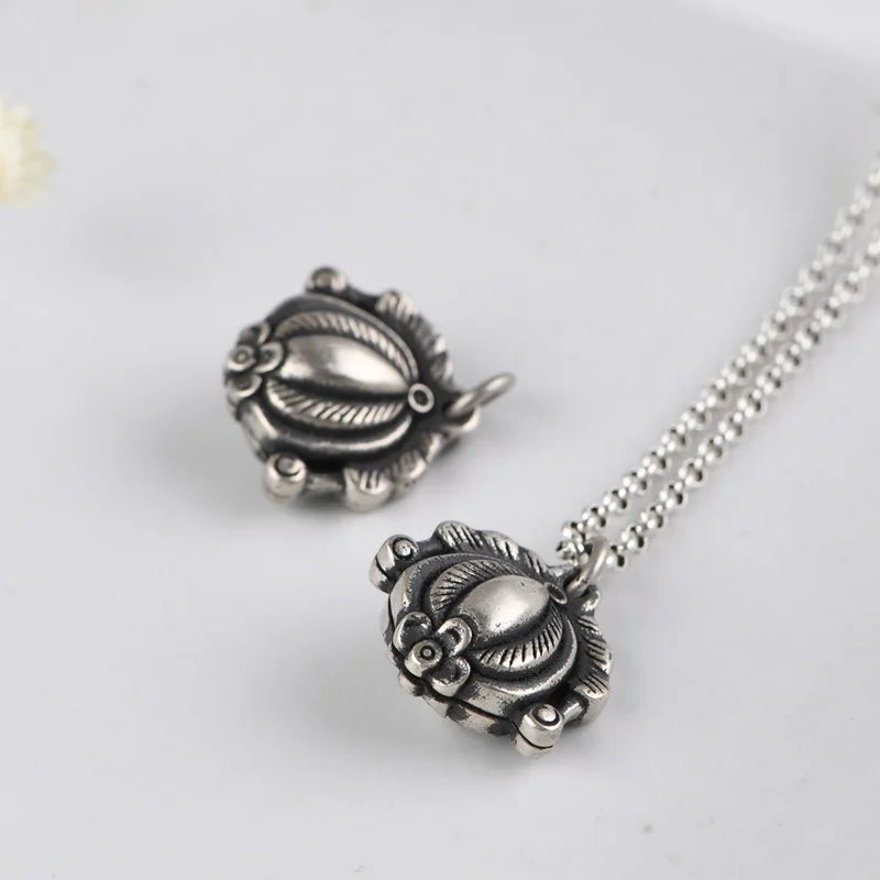925 Silver Pendant Vintage Lantern Pure S925 Silver Pendants