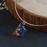 S925 Silver Fox Cloisonne Pendant for Jewelry Making