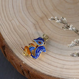S925 Silver Fox Cloisonne Pendant for Jewelry Making