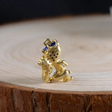 S925 Silver Fox Cloisonne Pendant for Jewelry Making