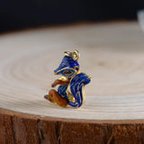 S925 Silver Fox Cloisonne Pendant for Jewelry Making