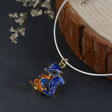 S925 Silver Fox Cloisonne Pendant for Jewelry Making