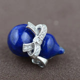 925 Silver Pendant S925 Sterling Silver Natural Lapis Lazuli Gourd