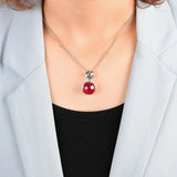 925 Silver Round Rose Corundum Pendant S925 Silver Pendants for Jewelry Making