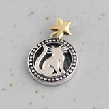 925 Silver Cat Round Pendant S925 Silver Pendants for Jewelry Making Women