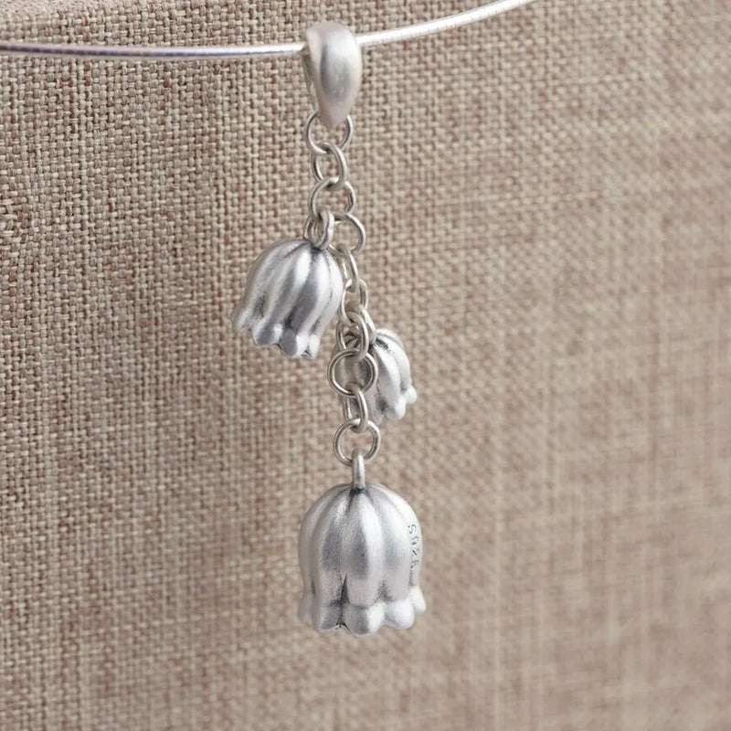 925 Silver Tassel Bell Pendant for Women