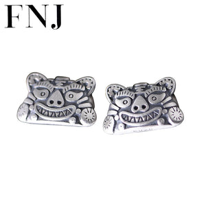 925 Silver Tiger Earrings - S925 Sterling Silver Stud Earring Women Jewelry
