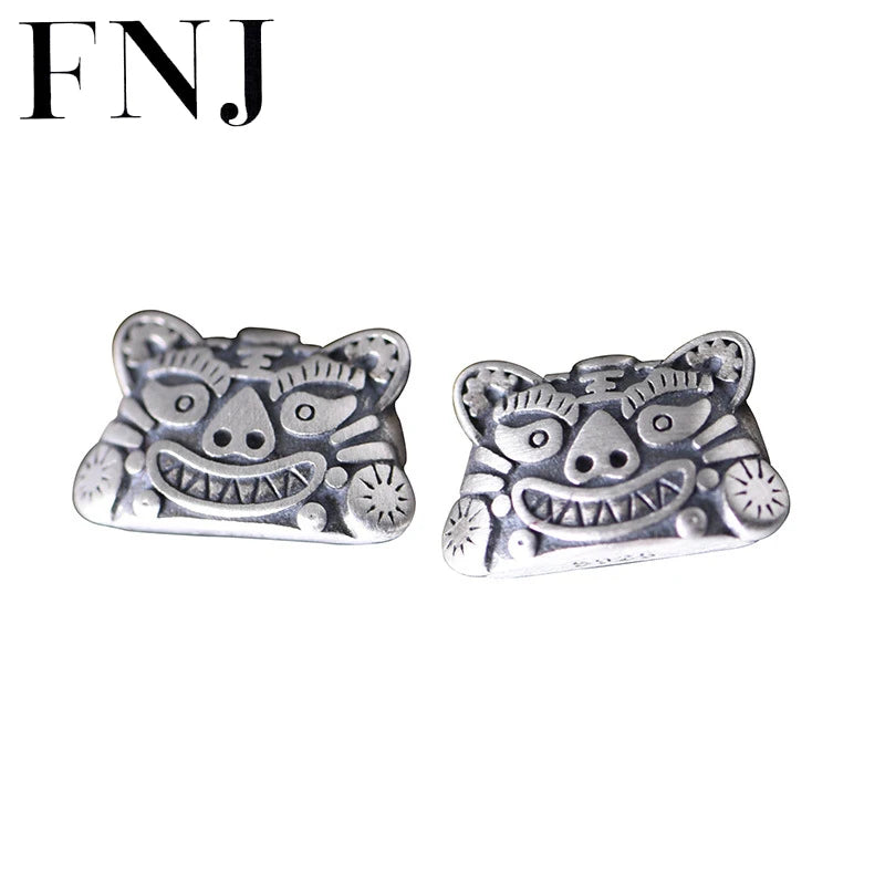 925 Silver Tiger Earrings - S925 Sterling Silver Stud Earring Women Jewelry
