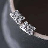 925 Silver Tiger Earrings - S925 Sterling Silver Stud Earring Women Jewelry