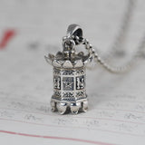 925 Silver Tower Pendant for Women S925 Sterling Silver Buddha Pendant
