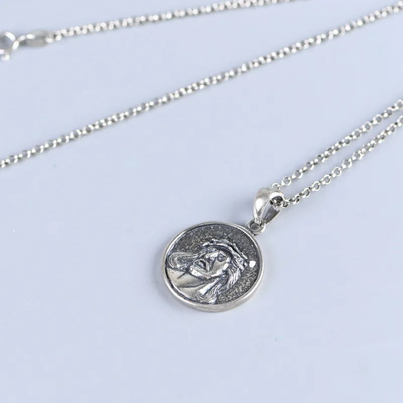 925 Silver Vintage Round Flat Pendant for Jewelry Making