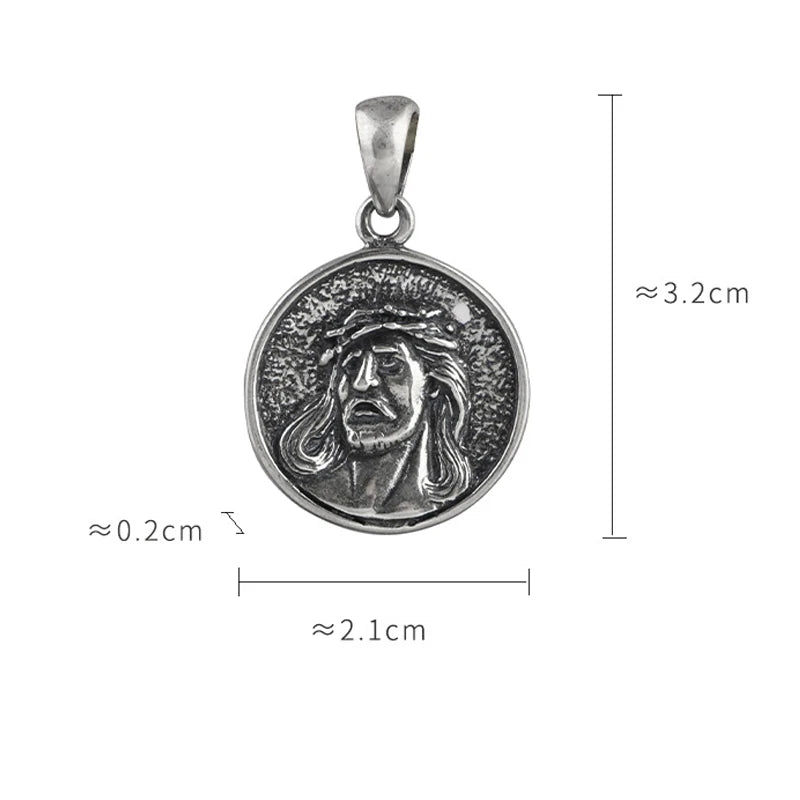 925 Silver Vintage Round Flat Pendant for Jewelry Making