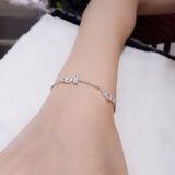 925 Silver Bracelet Women Crystal Zircon Adjustable Size S925 Silver Box Chain