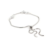 925 Silver Bracelet Women Crystal Zircon Adjustable Size S925 Silver Box Chain