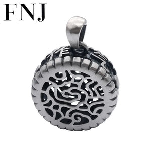 Pure S990 Silver Pendant Drum Shape Hollow Design
