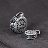 Pure S990 Silver Pendant Drum Shape Hollow Design