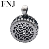 Pure S990 Silver Pendant Drum Shape Hollow Design