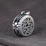 Pure S990 Silver Pendant Drum Shape Hollow Design