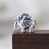 S990 Silver Pendant Lucky Animal Elephant for Jewelry Making