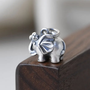 S990 Silver Pendant Lucky Animal Elephant for Jewelry Making