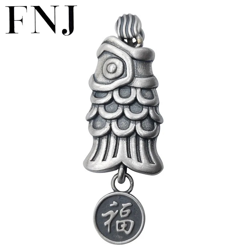 S990 Silver Pendant Lucky Fish for Jewelry Making