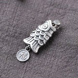 S990 Silver Pendant Lucky Fish for Jewelry Making