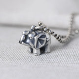 S990 Silver Pendant Lucky Fu Elephant for Jewelry Making