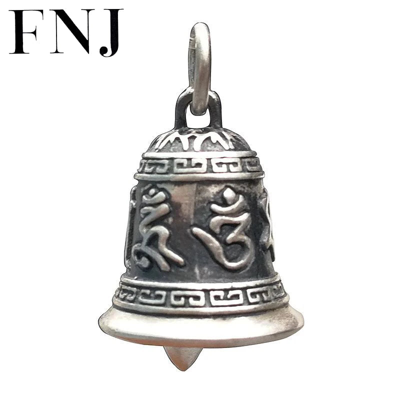 S990 Silver Pendant for Women Lucky Bell Buddha