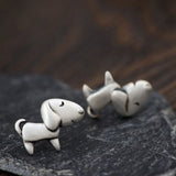 S925 Silver Dog Stud Earrings for Women