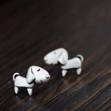 S925 Silver Dog Stud Earrings for Women