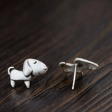S925 Silver Dog Stud Earrings for Women